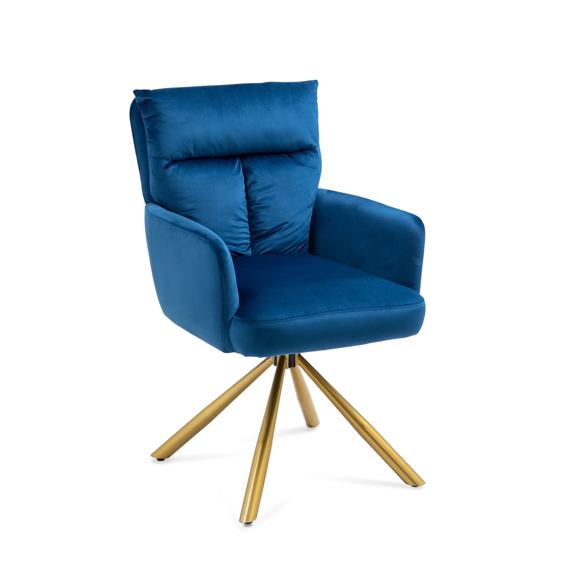 Dark Blue Velvet Contemporary High-Back Upholstered Swivel Accent Chair Dark Blue Velvet Contemporary High-Back Upholstered Swivel Accent Chair
